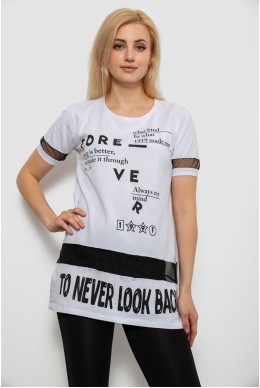 Футболка жіноча з принтом, колір білий, 244R2081