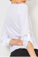 Блуза однотонная  -уценка, цвет белый, 230R1122-3-U-11 оптом - фото № 3