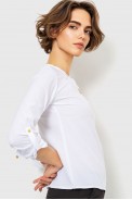 Блуза однотонная  -уценка, цвет белый, 230R1122-3-U-15 - фото № 2