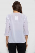 Блуза однотонная   -уценка, цвет белый, 230R1121-8-U - фото № 3