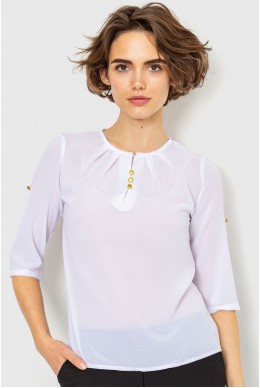 Блуза однотонна  -уцінка, колір білий, 230R1121-1-U-9