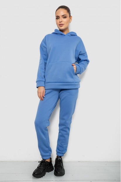 Спортивный костюм женский на флисе, цвет голубой, 257R85
