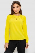 Блуза однотонна  -уцінка, колір жовтий, 230R1122-3-U-13 оптом - фото № 0