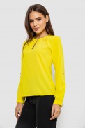Блуза однотонна  -уцінка, колір жовтий, 230R1122-3-U-13 оптом - фото № 2