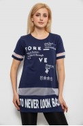 Футболка женская с принтом, цвет синий, 244R2081 - фото № 0