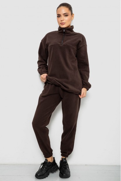 Спорт костюм жіночий на флісі, колір шоколадний, 241R2007