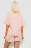Жіночий костюм футболка та шорти трикотаж, колір персиковий, 221R6815 - фото № 3