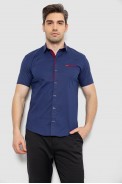 Мужская рубашка с принтом, цвет темно-синий, 186R7015 - фото № 0