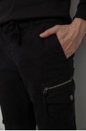 Штани чоловічі однотонні, колір чорний, 244R1641 - фото № 4