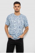 Футболка мужская с принтом, цвет джинс, 244R5552-5 - фото № 0