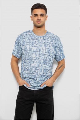 Футболка мужская с принтом, цвет джинс, 244R5552-5