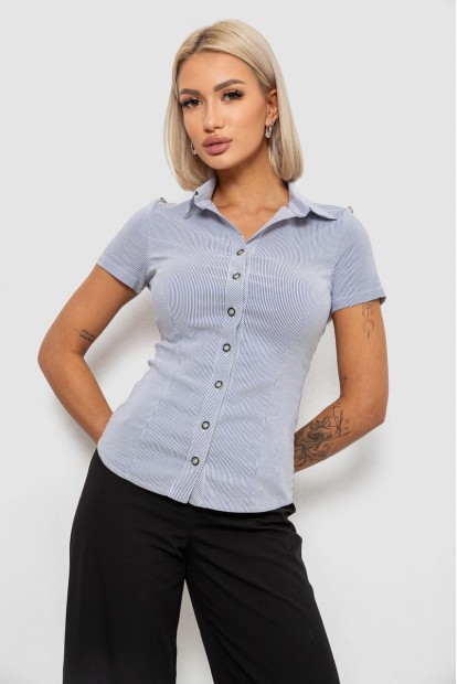 Рубашка классическая в полоску, цвет серо-белый, 230R668