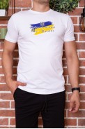 Мужская футболка с патриотическим принтом цвет Белый 155R003 - фото № 0