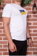 Мужская футболка с патриотическим принтом цвет Белый 155R003 - фото № 2