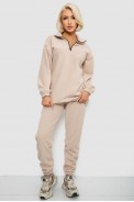 Спорт костюм жіночий на флісі, колір бежевий, 241R2007 - фото № 0