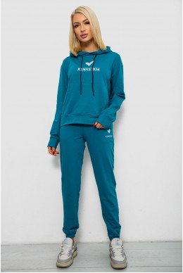 Спортивный костюм женский двухнитка  -уценка, цвет бирюзовый, 214R1419-007-U-6