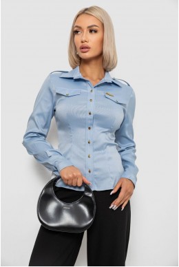 Рубашка классическая в полоску, цвет голубой, 230R646