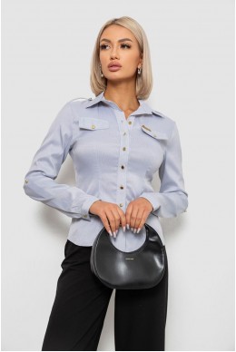 Рубашка классическая в полоску, цвет серый, 230R646