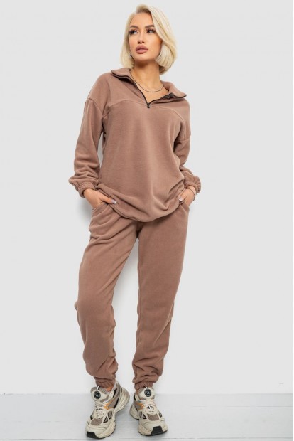 Спорт костюм жіночий на флісі, колір мокко, 241R2007