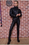 Короткая женская куртка черного цвета 182R2806 - фото № 1