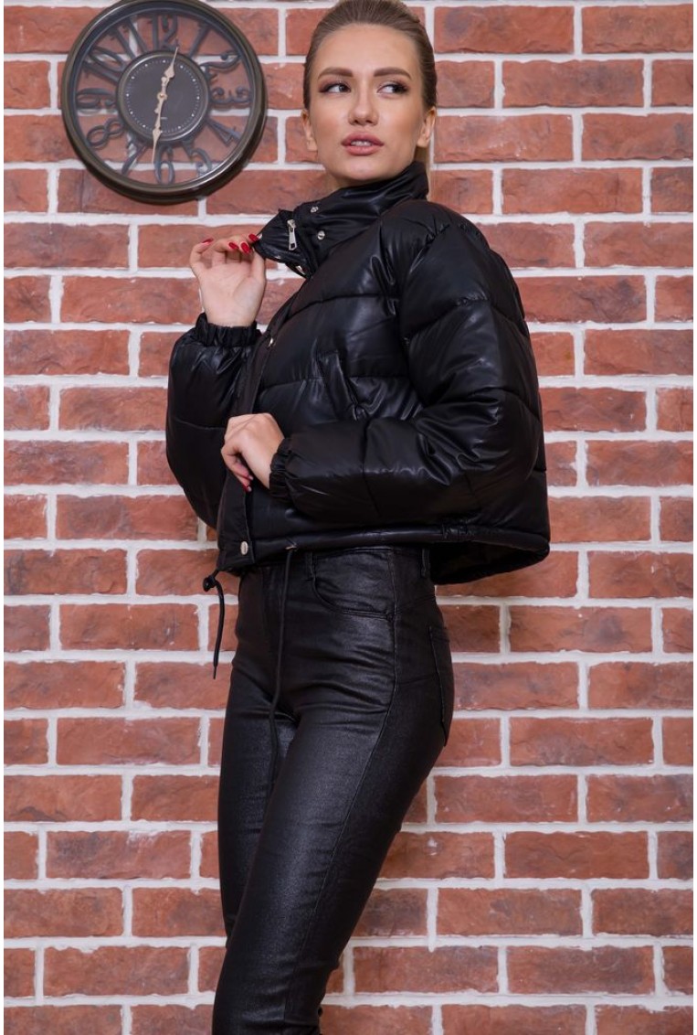 Купить Короткая женская куртка черного цвета 182R2806 - Фото №3