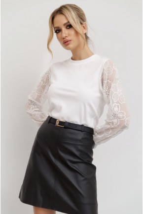 Блуза женская нарядная, цвет белый, 204R005