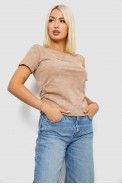 Футболка женская с принтом, цвет бежевый, 221R3308 - фото № 2