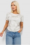 Футболка жіноча з принтом, колір молочний, 221R3308 - фото № 0