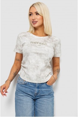 Футболка женская с принтом, цвет молочный, 221R3308