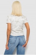 Футболка жіноча з принтом, колір молочний, 221R3308 - фото № 3