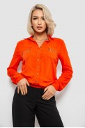 Рубашка женская однотонная, цвет оранжевый, 230R304-1 - фото № 0