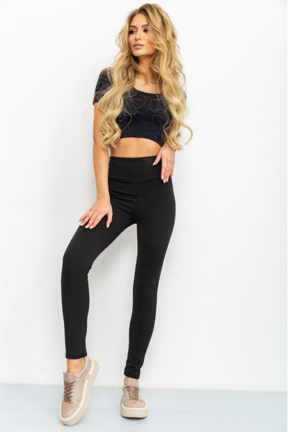 Лосины в рубчик, цвет черный, 221R606