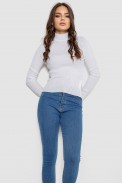 Водолазка женская в рубчик  -уценка, цвет белый, 214R91306-U-35 - фото № 1