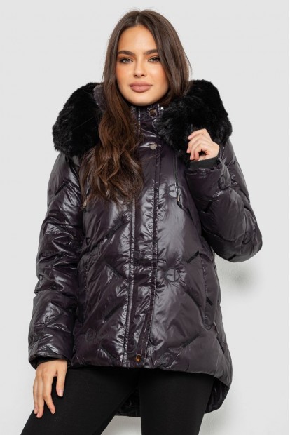 Куртка женская зимняя короткая, цвет коричневый, 244R22-832-1