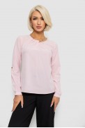 Блуза однотонна  -уцінка, колір світло-рожевий, 230R306-U-101 - фото № 0
