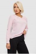 Блуза однотонна  -уцінка, колір світло-рожевий, 230R306-U-101 - фото № 2