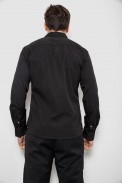 Рубашка мужская однотонная с принтом, цвет черный, 186R6918-6 - фото № 3