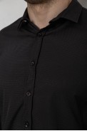 Рубашка мужская однотонная с принтом, цвет черный, 186R6918-6 - фото № 4