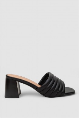 Шльопанці на підборах мюлі  -уцінка, колір чорний, 248RL144-U-1