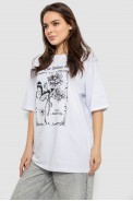 Футболка женская с принтом, цвет белый, 244R2009 оптом - фото № 2