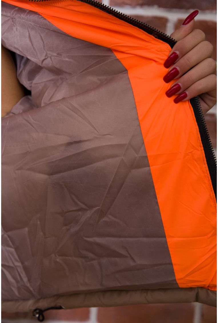 Купить Демисезонная женская куртка из эко-кожи бежевая 182R2809 - Фото №8