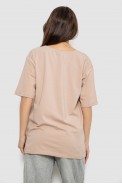 Футболка женская с принтом, цвет бежевый, 244R2009 - фото № 3