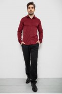 Рубашка мужская однотонная с принтом, цвет бордовый, 186R6918-6 - фото № 1