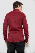 Рубашка мужская однотонная с принтом, цвет бордовый, 186R6918-6 - фото № 3