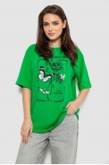 Футболка женская с принтом, цвет зеленый, 244R2009 - фото № 0