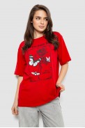 Футболка женская с принтом, цвет красный, 244R2009 - фото № 0