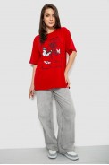 Футболка женская с принтом, цвет красный, 244R2009 - фото № 1