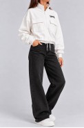 Кофта женская однотонная на молнии, цвет молочный, 244R1803 - фото № 2