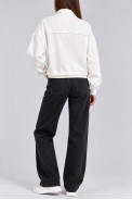 Кофта женская однотонная на молнии, цвет молочный, 244R1803 - фото № 3