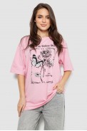 Футболка женская с принтом, цвет розовый, 244R2009 - фото № 0